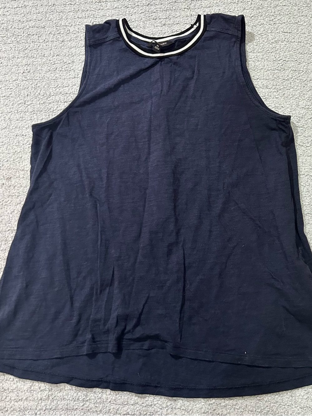 Banana Republic Tank Top Ringer Neck Medium Navy Preppy Old Money Coastal Sporty
